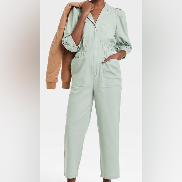 Universal Thread™ - Puff ¾ sleeve Collared Boiler Suit NWT size 8 (Medium) Mint - Picture 1 of 16